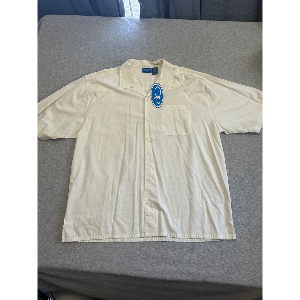 Vintage Ocean Pacific Shirt Mens XXL Cream Casual Beach Short Sleeve‎ Deadstock